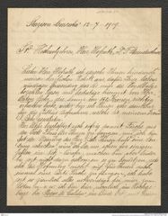 Nachlass Franz Steindachner, Brief von Arthur Wachsmund an Franz Steindachner (12.07.1909), Inv.Nr. 568.01, Seite 1